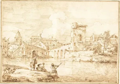 A Fortified Village Along A River