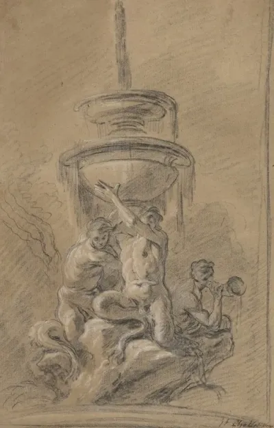 A Fountain With Three Tritons