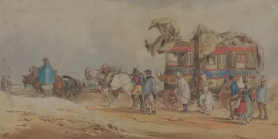 A French Diligence Of 1830