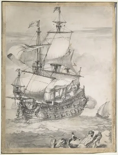 A Frigate At Sea