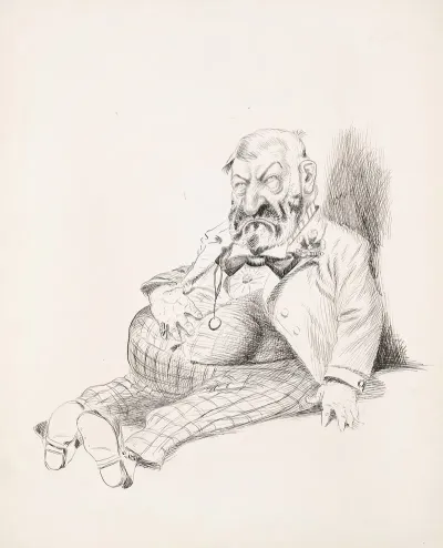 A Frowning Disproportioned Man In A Suit