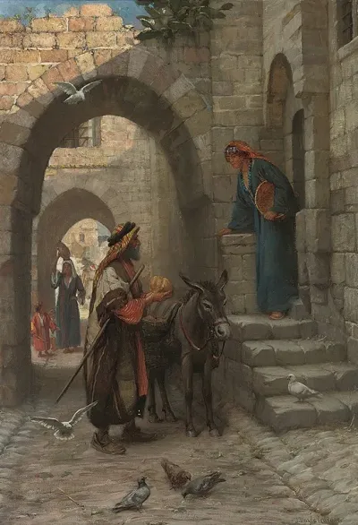 A Fruit Seller In A North African Street