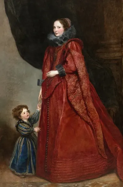 A Genoese Lady With Her Child