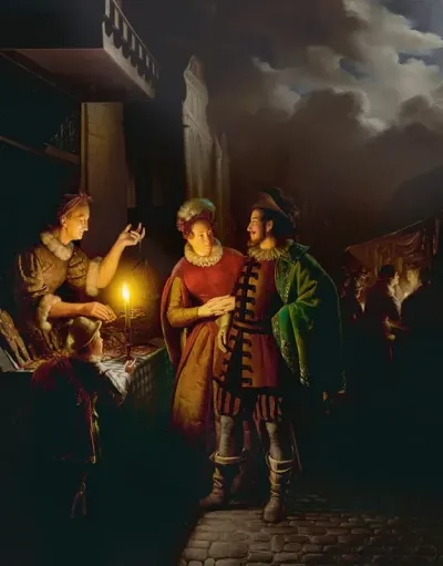 A Gingerbread Seller By Candlelight