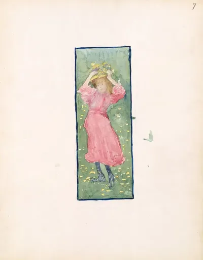 A Girl Holding Her Hat