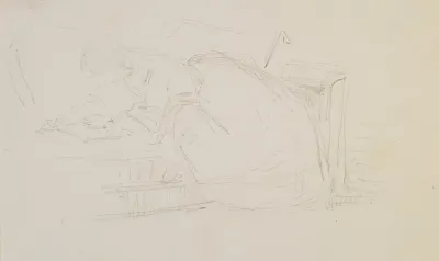 A Girl Reclining On A Couch Reading