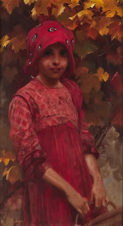 A Girl With Autumn Leaves