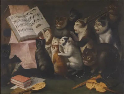 A Glaring Of Cats Making Music And Singing