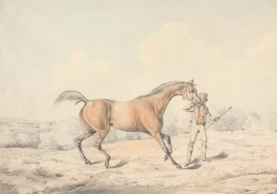 A Groom Leading A Bay Horse