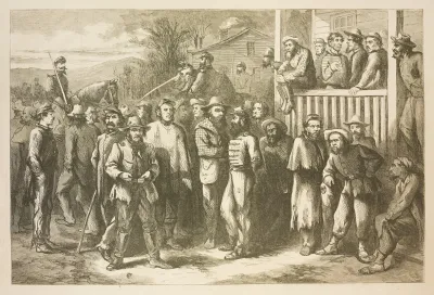 A Group Of Butternut Prisoners Taken From Life