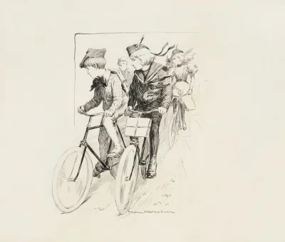 A Group Of Children Riding Their Bikes