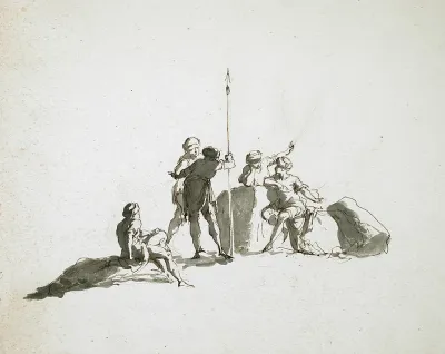 A Group Of Five Turbaned Men