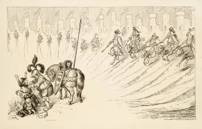 A Group Of Knights Come Charging From Castles Representing Several Trusts To Protect A Family Representing Consumers From An Attacker