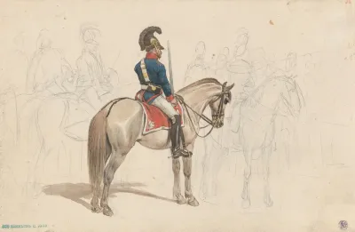A Group Of Mounted Officers