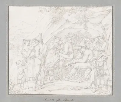 A Group Of Roman Bandits With Their Families And Companions After A Robbery