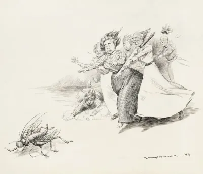 A Group Of Women Knock Each Other Over Chasing A Single Grasshopper