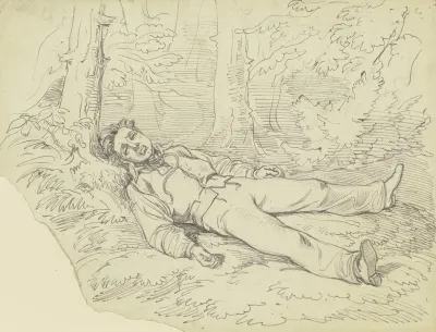 A Hanged Man Lying In The Forest