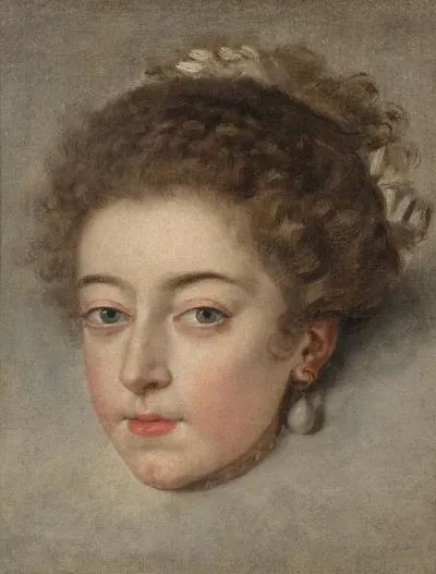 A Head Study Of Queen Henriette Maria Of France 1609 1669