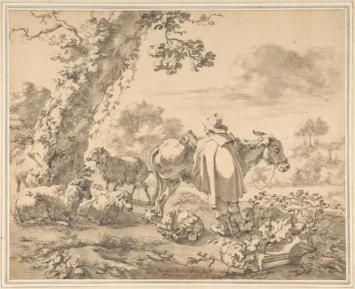 A Herdsman With A Donkey