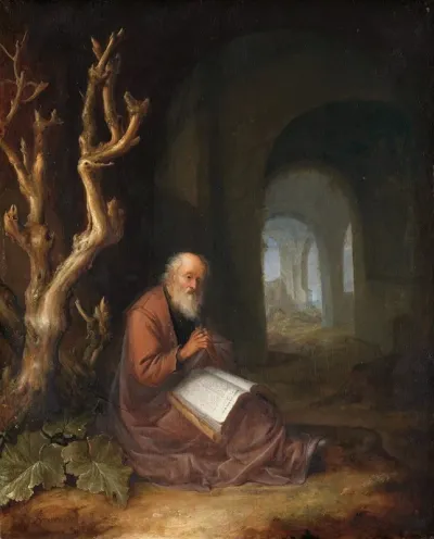 A Hermit Praying In A Ruin