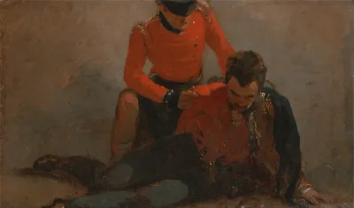 A Highlander Black Watch Attending A General Of Hussars Possibly Lord Uxbridge A Study For The B