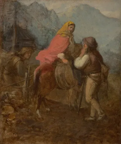 A Highlander Woman On Horseback