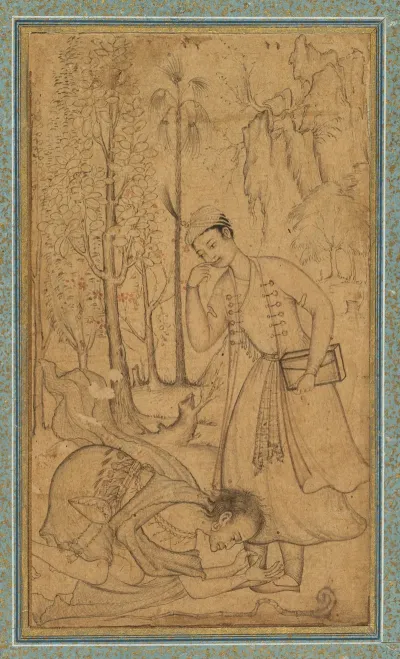 A Holy Man Prostrating Himself Before A Learned Prince