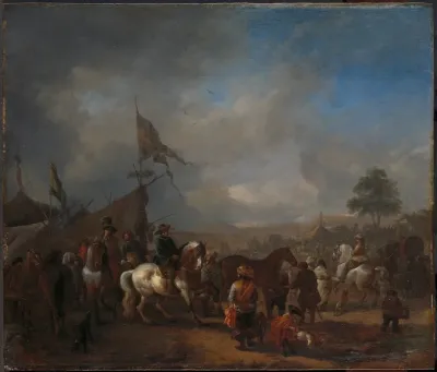 A Horse Fair Near An Army Camp