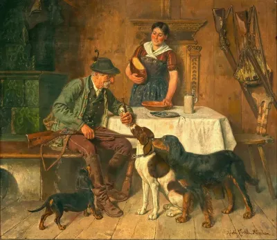 A Hunter Resting Joyful Welcome