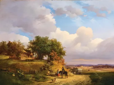 A Hunter Resting On A Country Road