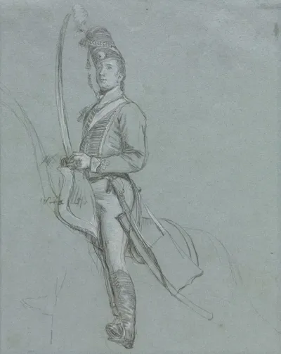 A Hussar Officer On Horseback