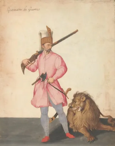 A Janissary Of War With A Lion