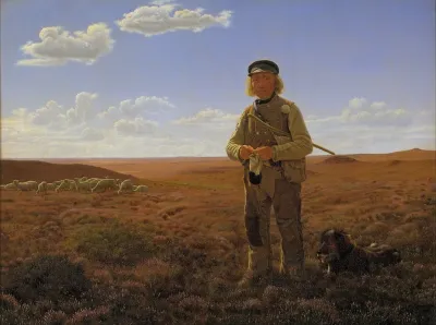 A Jutland Sheperd On The Moors