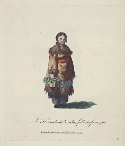 A Kamtchadal In Her Full Dress In 1768 Kamtchadal Dans Son Habit De Ceremonie