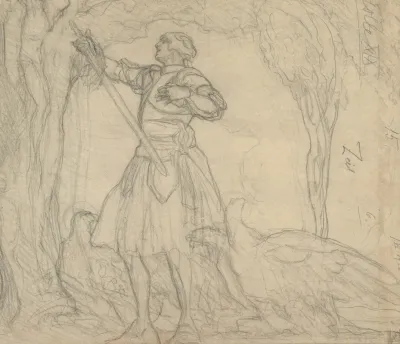 A Knight Before A Vision Of Christ