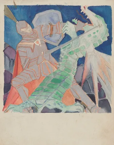A Knight Fighting A Dragon