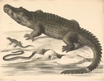 A Kokodil Crocodilus Vulgaris B Eidechse Lacerta Agilis C Blindschleiche Anguis Fragilis