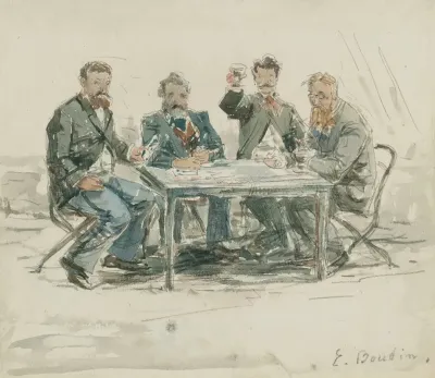 A La Ferme Saint Simeon Jongkind Emile Van Marcke Claude Monet Et Le Pere Achard