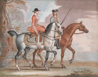 A Lady And A Gentleman Riding Out
