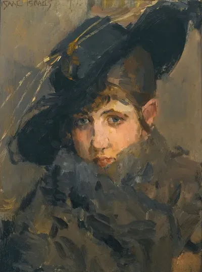 A Lady In A Hat With A Fur Collar