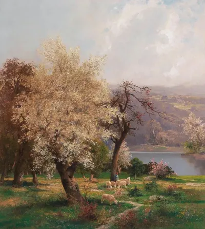 A Lake Landscape In Spring