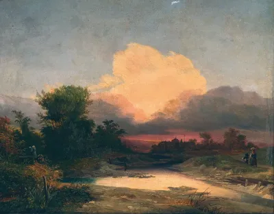 A Landscape At Sunset