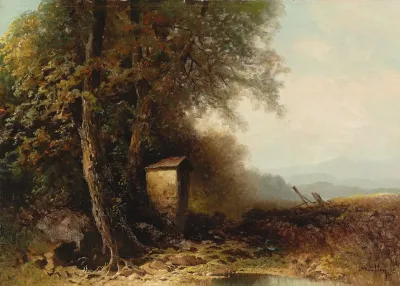 A Landscape In Autumn With Wayside Shrine