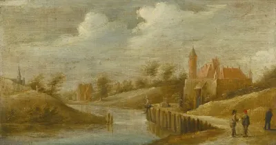 A Landscape With A Castle By A Small River