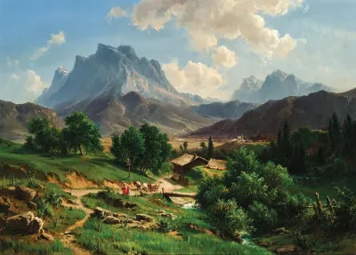 A Landscape With A Mountain Lake