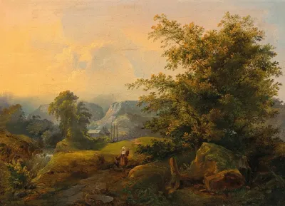 A Landscape With Figural Staffage