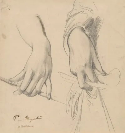 A Left Hand Holding A Staff And A Right Hand Holding A Glove And Riding Crop