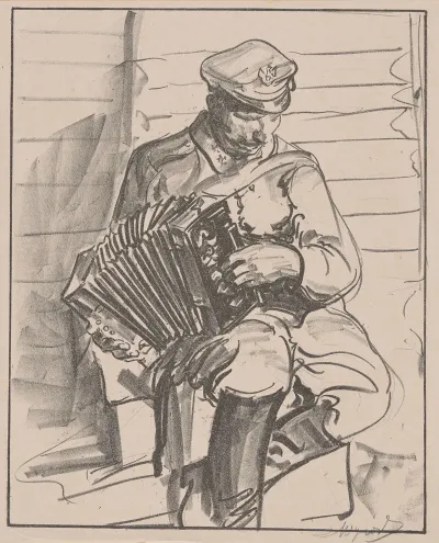 A Legionary Playing The Accordion