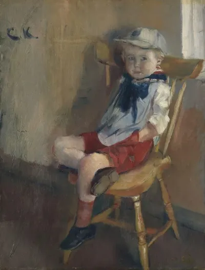 A Little Boy On A Chair