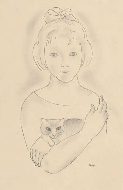 A Little Girl With A Cat